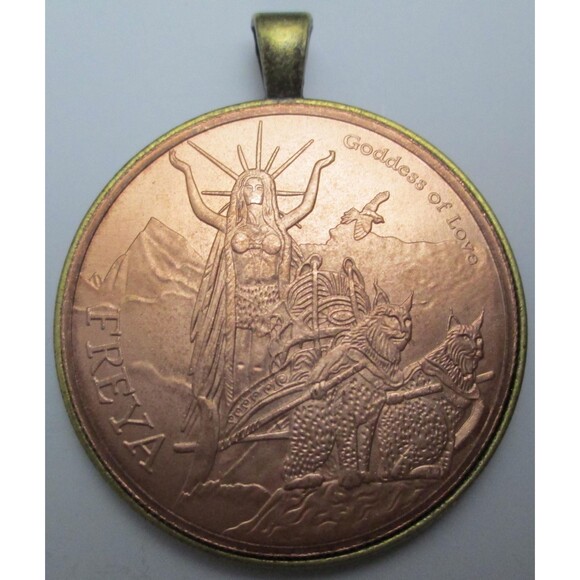 Freya Goddess of Love Silver Coin/Pendant-Copper/Bronze - Picture 2 of 8